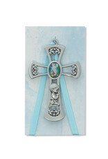 McVan 3 3/4" Guardian Angel Boy Blue Crib Cross