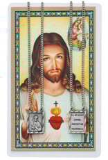 McVan Scapular Pendant & Sacred Heart Prayer Card