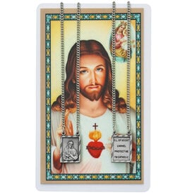 McVan Scapular Pendant & Sacred Heart Prayer Card