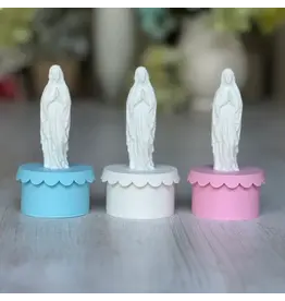 Be Still Prayer Space 3D Printed Light Blue First Communion Keepsake Box, Praying Mary