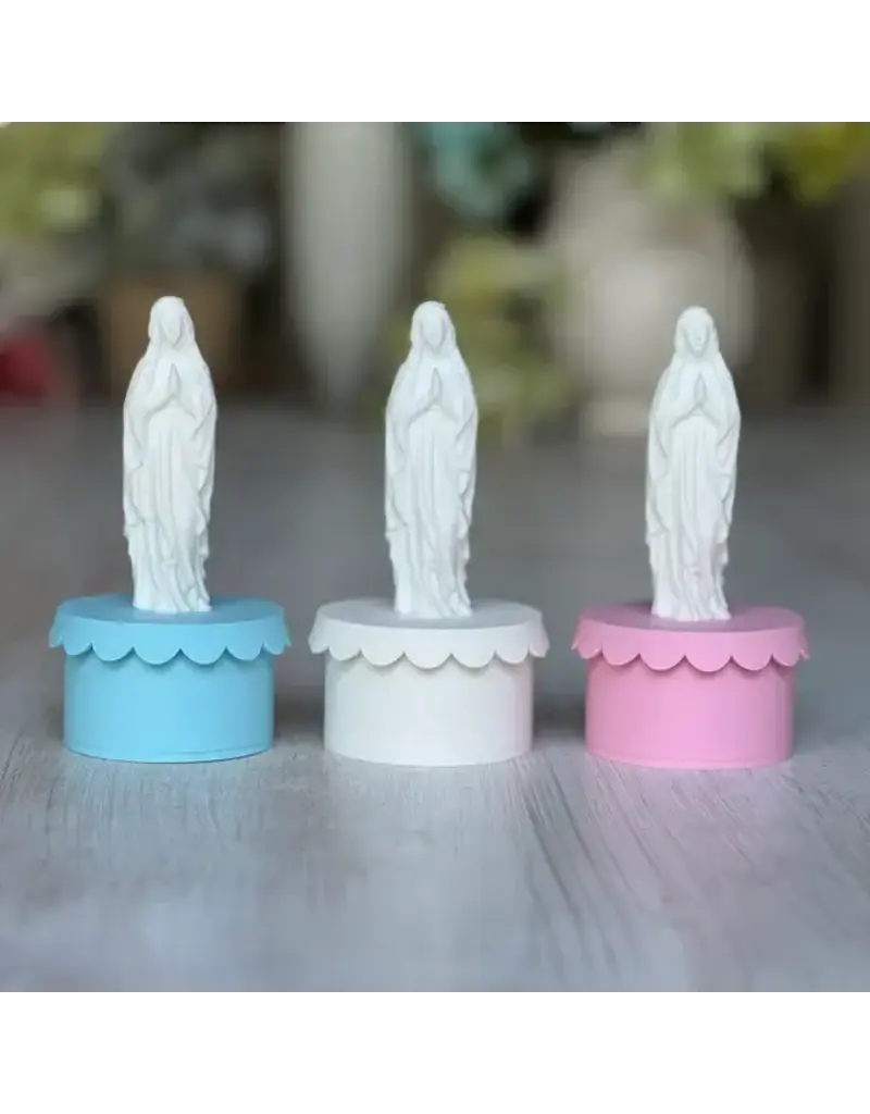 Be Still Prayer Space 3D Printed Light Blue First Communion Keepsake Box, Praying Mary
