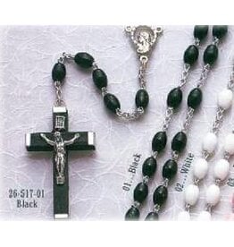 Religious Art Inc Rosary - Black Plastic Beads