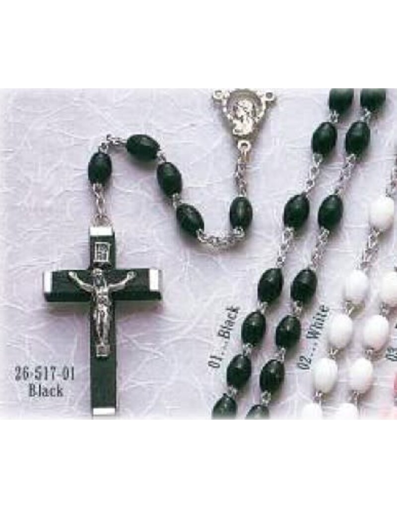 Religious Art Inc Rosary - Black Plastic Beads