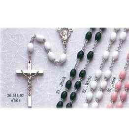 Religious Art Inc Rosary - White Plastic Beads