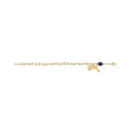 McVan 8mm Capped Crystal Bracelet with Blue Teardrop Bead