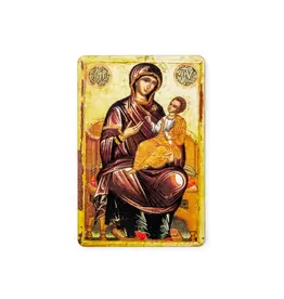 Logos Trading Post Virgin Mary Hope of all Faithful - Byzantine - Wooden Icon with Magnet and Stand