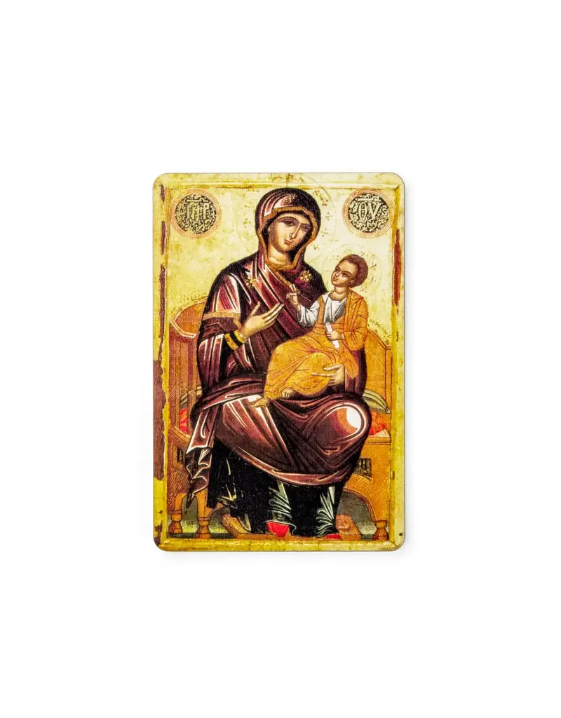 Logos Trading Post Virgin Mary Hope of all Faithful - Byzantine - Wooden Icon with Magnet and Stand