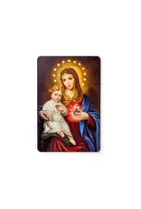 Logos Trading Post Immaculate Heart of Mary with Baby Jesus - Wooden Icon with Magnet and Stand
