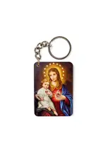 Logos Trading Post Immaculate Heart of Mary with Baby Jesus - Wooden Icon Keychain