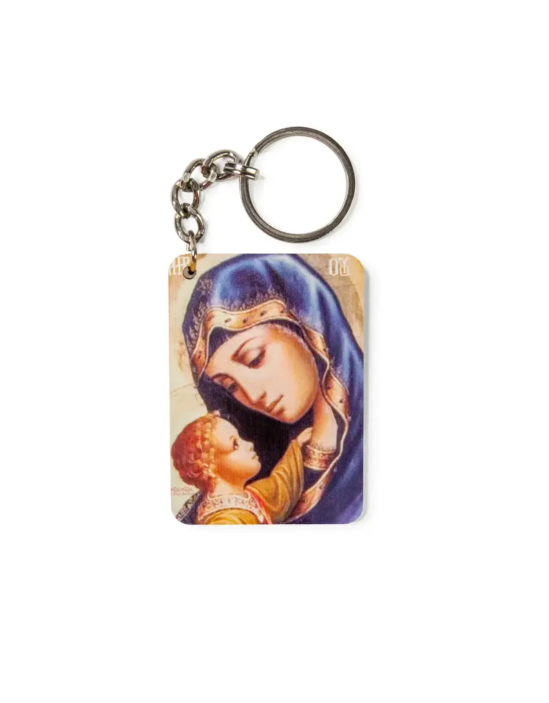 Logos Trading Post Virgin of Tenderness - Wooden Icon Keychain