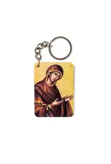 Logos Trading Post Virgin Mary - Byzantine - Wooden Icon Keychain