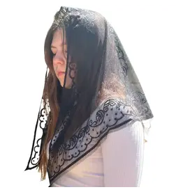 Oremus Mercy Jerusalem Veil  -Black