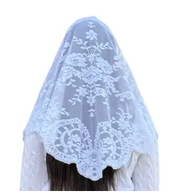Oremus Mercy Lady of Grace Chapel Veil ~ White (52" X 24")