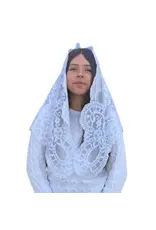 Oremus Mercy Lady of Grace Chapel Veil ~ White (52" X 24")