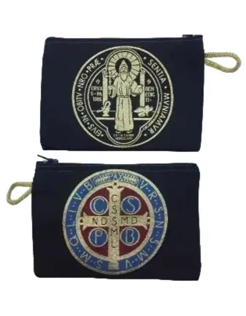 Oremus Mercy Rosary Pouch -St. Benedict Medal (6″ x 4″)