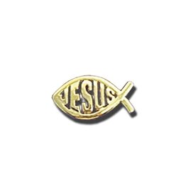 Swanson Christian Products Lapel Pin-Jesus/Fish-Gold