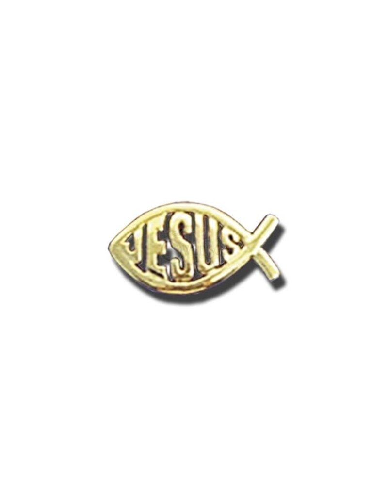 Swanson Christian Products Lapel Pin-Jesus/Fish-Gold