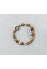 Holy Land Cradle Olivewood Benedict and Cross Bracelet