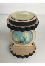 Blessed Americas Mini Our Lady of Lourdes Wood Stand with Candle
