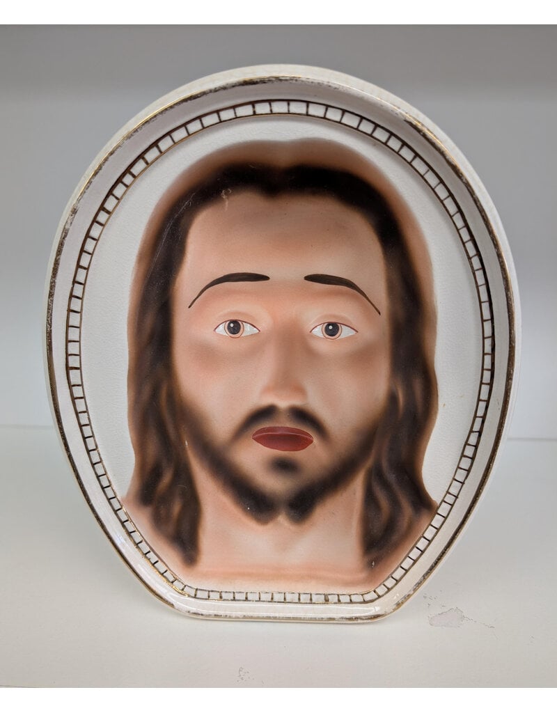 Vintage Illusion Jesus Porcelain Plaque