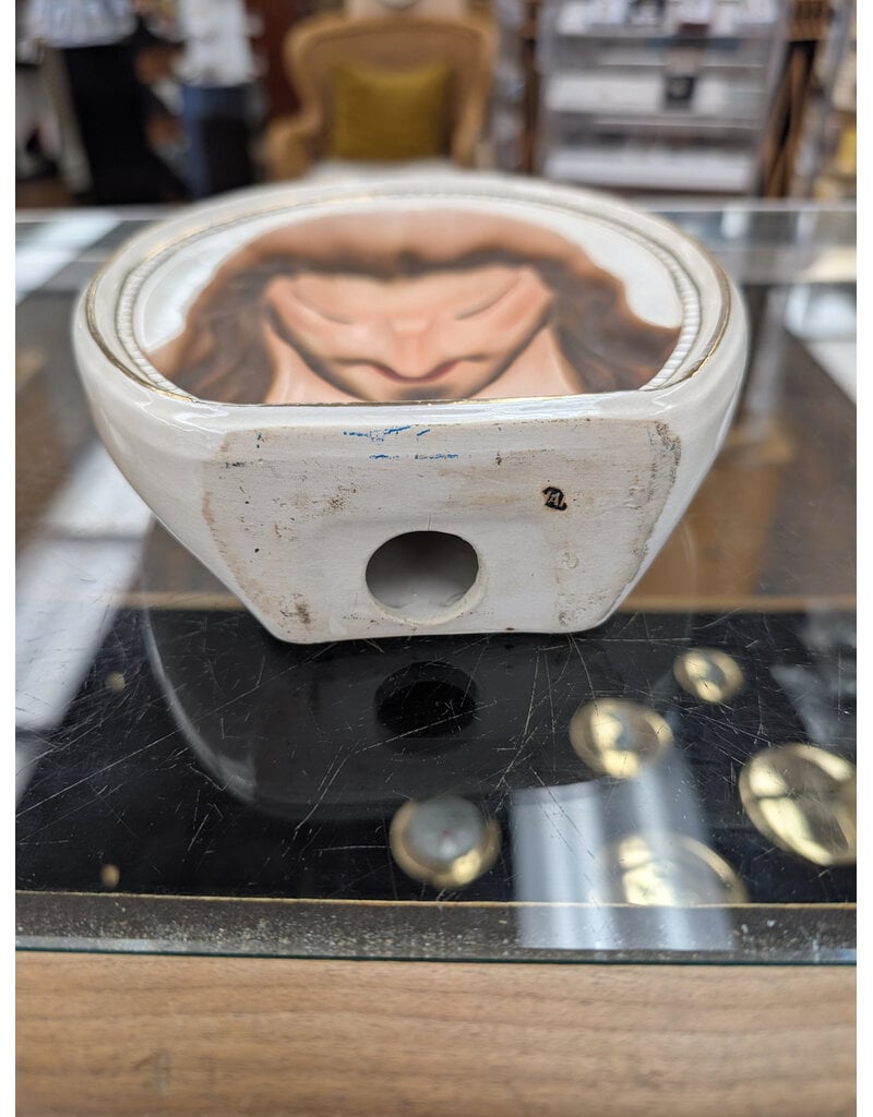 Vintage Illusion Jesus Porcelain Plaque