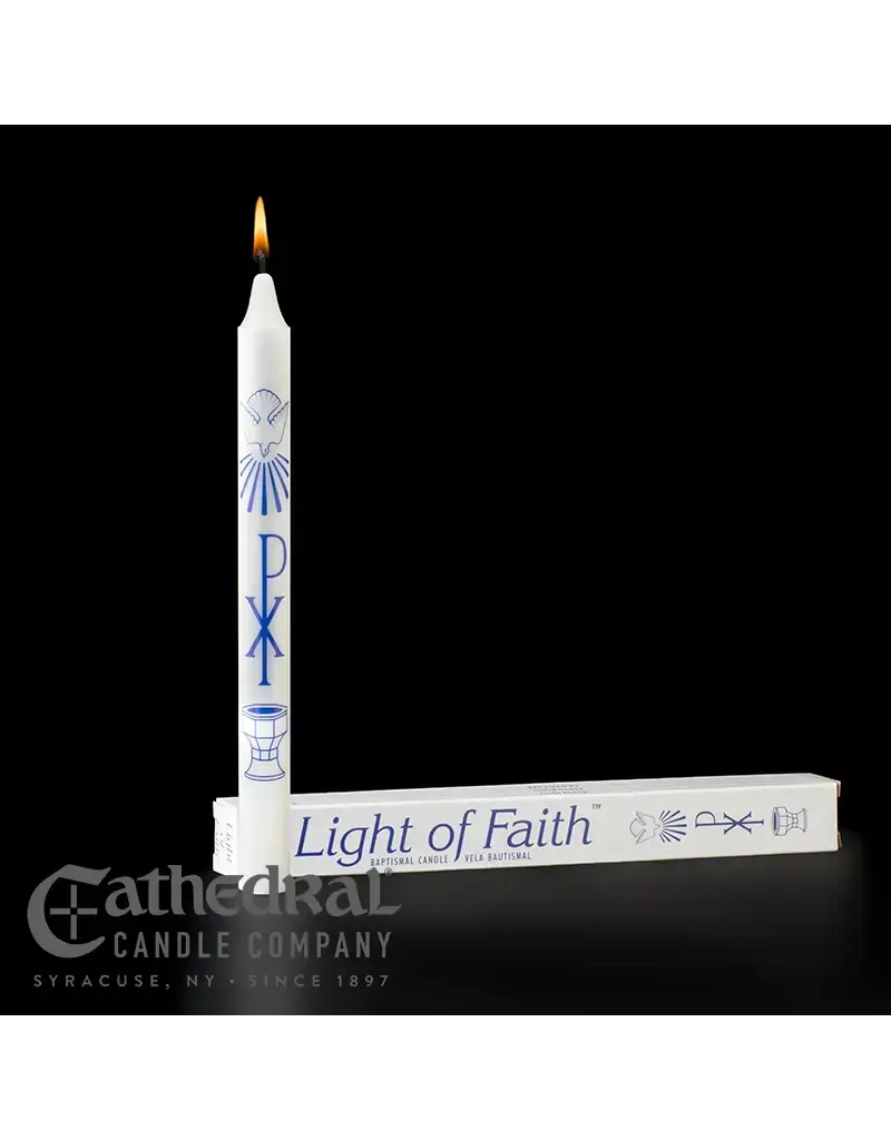 Cathedral Candle Co. Candle-Baptismal Light of Faith (3/4" x 9 1/4")
