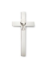 Roman, Inc Wall Cross-Communion W/Chalice-Silver (4.75"H)