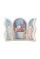 WJ Hirten Communion Standing Natural Wood Triptych