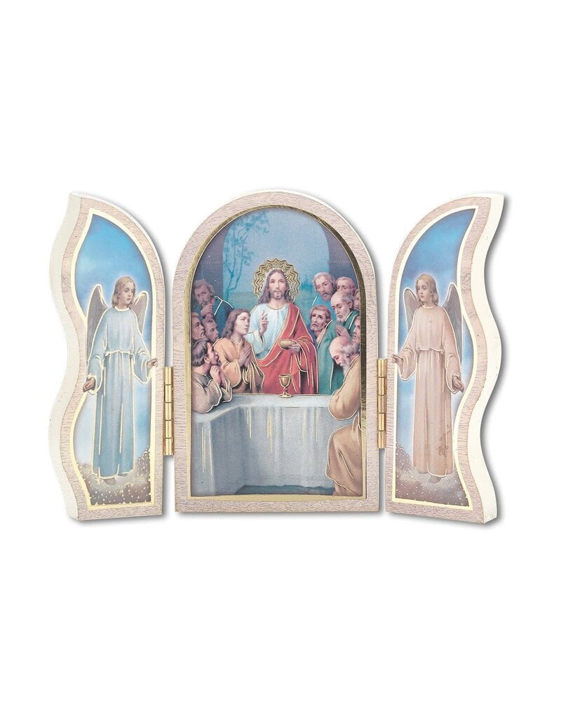 WJ Hirten Communion Standing Natural Wood Triptych