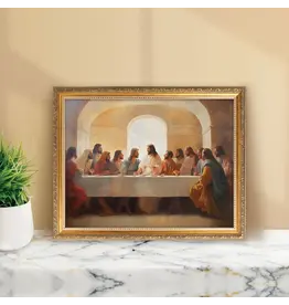 P. Graham Dunn Last Supper Collection Gold Linen Framed Art - Last Supper (17.75" W x 13.75" H)