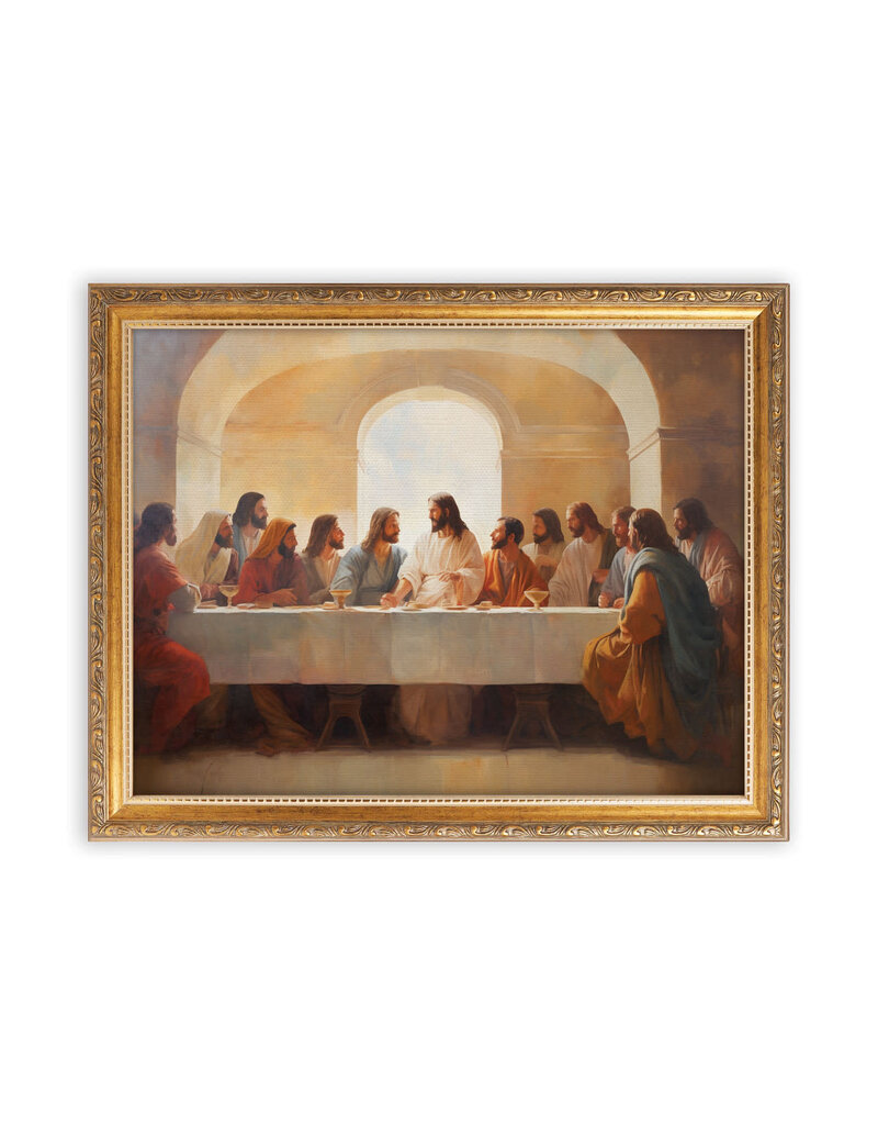P. Graham Dunn Last Supper Collection Gold Linen Framed Art - Last Supper (17.75" W x 13.75" H)