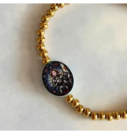 Holy Water Bracelet Holy Water Joan of Arc Bracelet, Waterproof, Gold