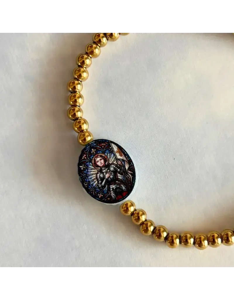 Holy Water Bracelet Holy Water Joan of Arc Bracelet, Waterproof, Gold