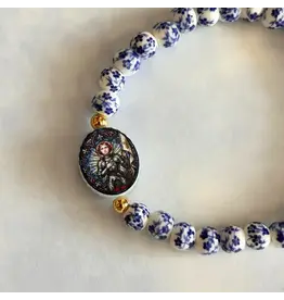 Holy Water Bracelet Holy Water Joan of Arc Porcelain Bracelet, Waterproof, Gold