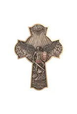 Veronese Collection 10" St. Michael Crucifixion Plaque in Lightly Hand-Painted Cold Cast Bronze