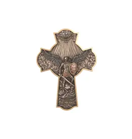 Veronese Collection 10" St. Michael Crucifixion Plaque in Lightly Hand-Painted Cold Cast Bronze