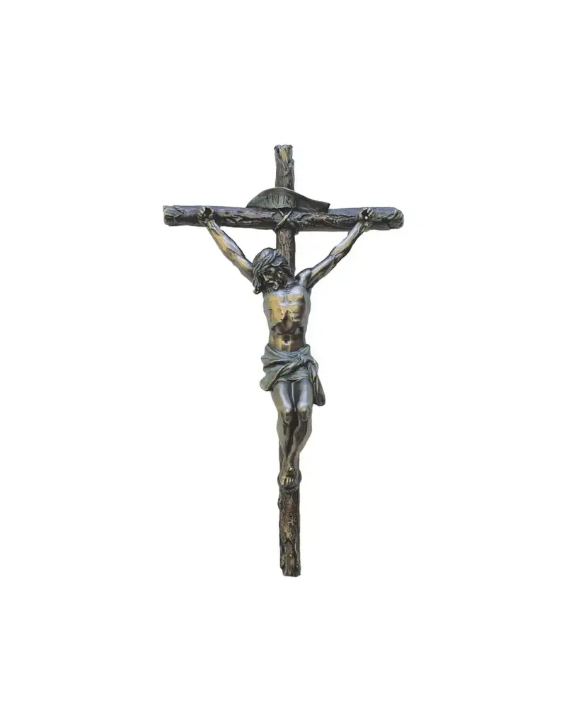Veronese Collection 10" Crucifix in Lightly Hand-Painted Cold Cast Bronze