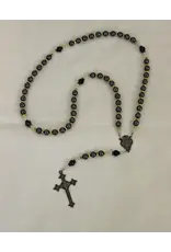 Goldscheider of Vienna 19" Miraculous Medal Rosary with Hematite Beads, Antique Bronze Crucifix, and Medal