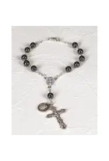 Lumen Mundi Traditional Saint Benedict Hematite Auto Rosary