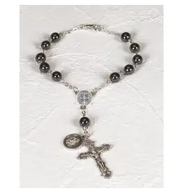 Lumen Mundi Traditional Saint Benedict Hematite Auto Rosary