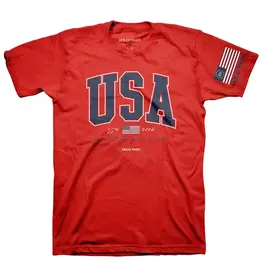 Kerusso Hold Fast Adult T-Shirt USA Strong Red - L