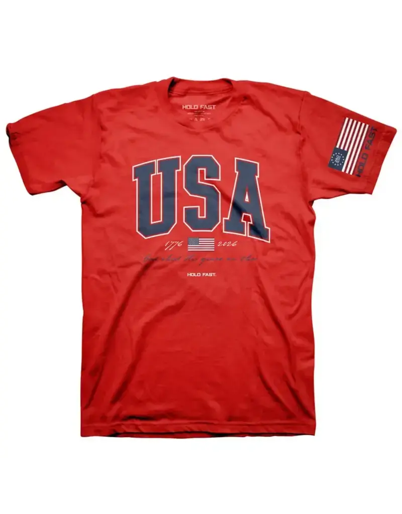 Kerusso Hold Fast Adult T-Shirt USA Strong Red - L