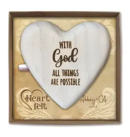 Abbey & CA Gift Heartfelt Wood Message Heart - With God