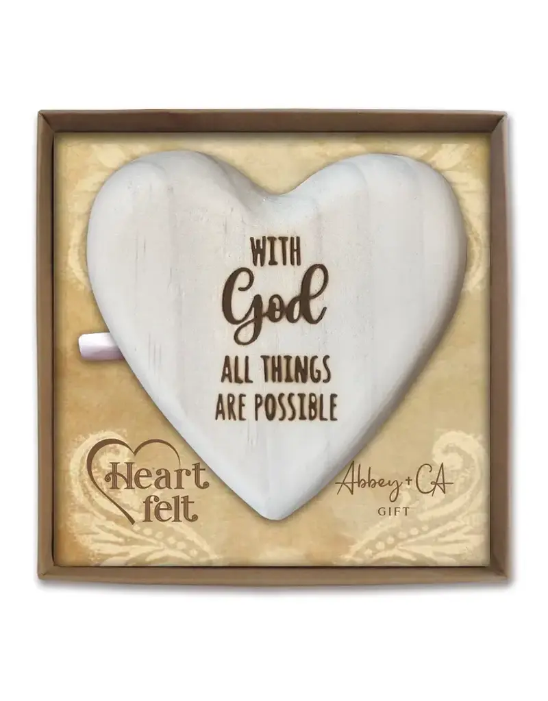 Abbey & CA Gift Heartfelt Wood Message Heart - With God