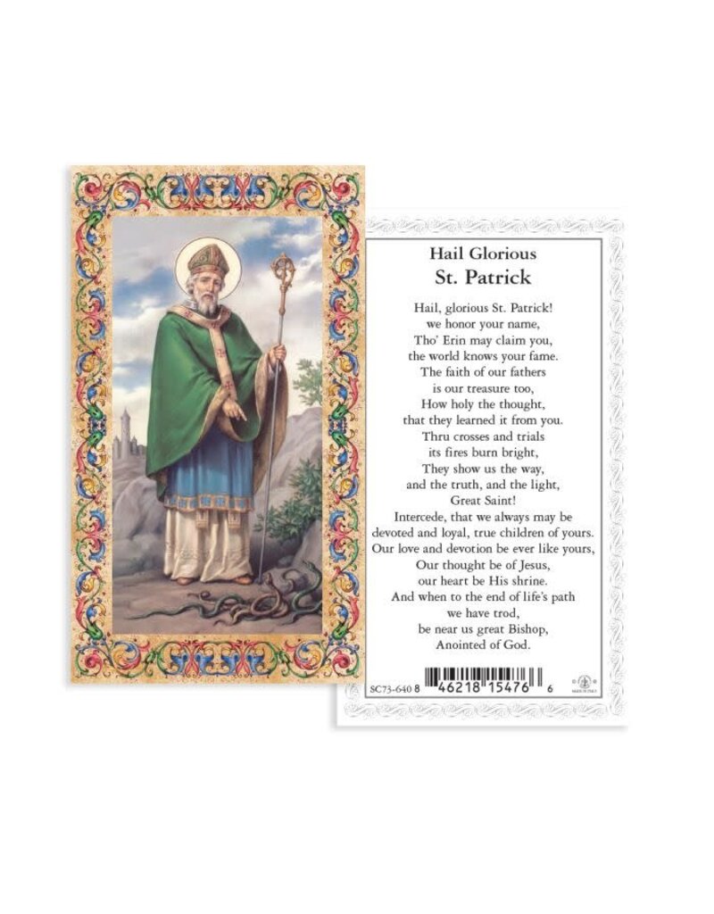 WJ Hirten 4" Statue with Prayer Card St. Patrick