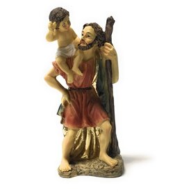 WJ Hirten 4" Statue with Prayer Card St. Christopher