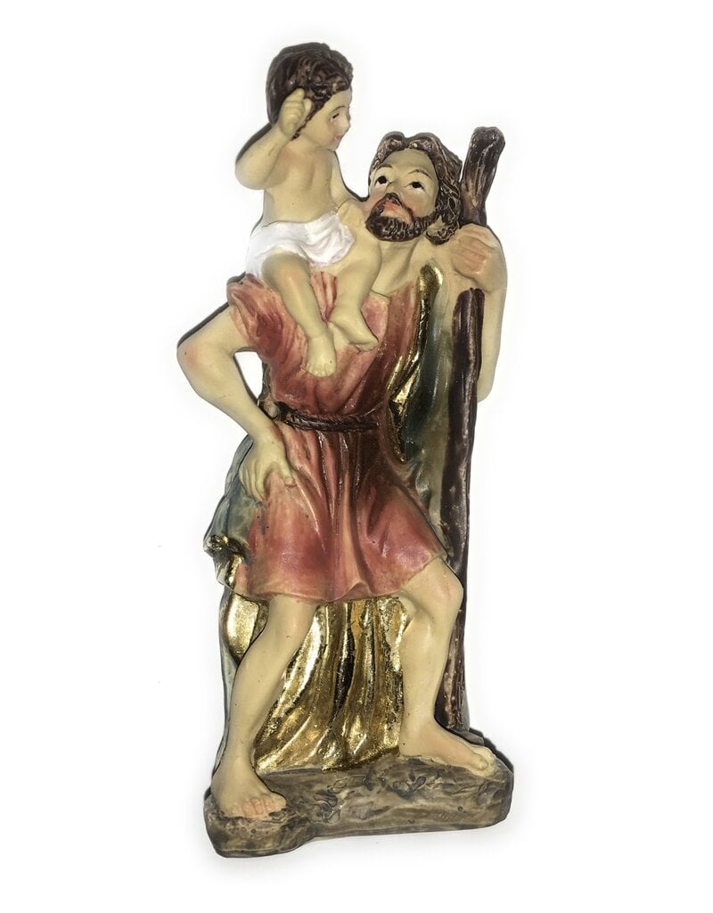 WJ Hirten 4" Statue with Prayer Card St. Christopher