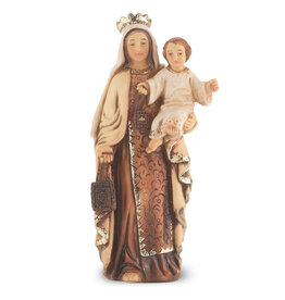 WJ Hirten 4" Statue with Prayer Card Our Lady of Mount Carmel