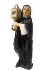 WJ Hirten 4" Statue with Prayer Card St. Clare