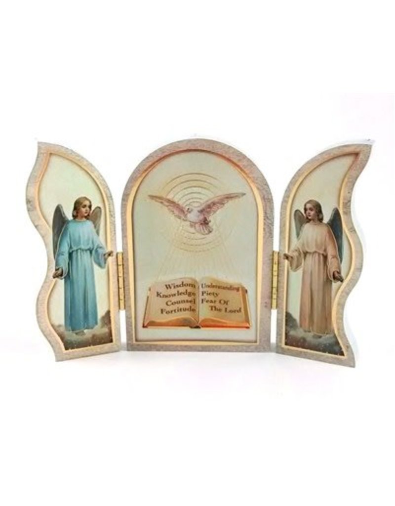 WJ Hirten 5" x 3" Seven Gifts of the Holy Spirit Confirmation Triptych